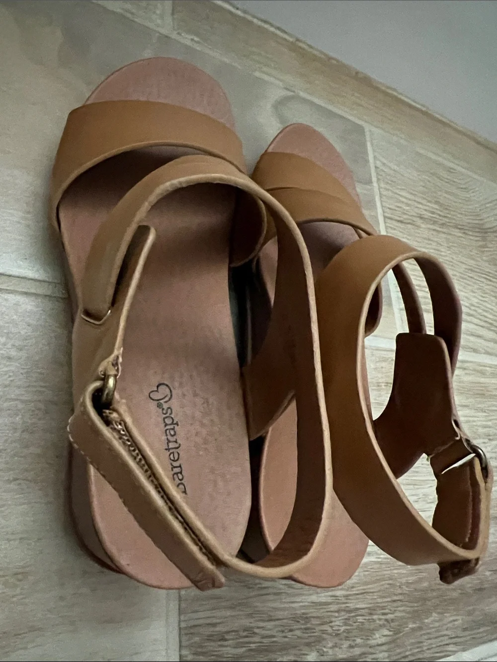 BareTraps Women's Crisscross Slingback Sandals in Tan